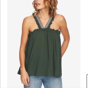 1. State XL jungle boogie in Taro green leaf ,double V strap cotton gauze top